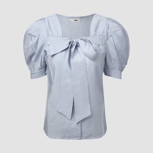 Women's Puff Short Sleeve Office Button Down Shirt | Size: L